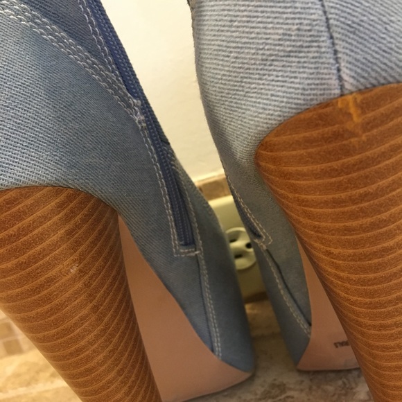 Denim platform stiletto work bootie - Picture 6 of 6